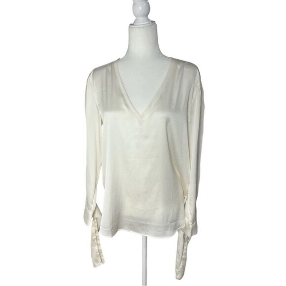 Ivory Business Casual Tie Sleeve Blouse - Picture 5 of 10